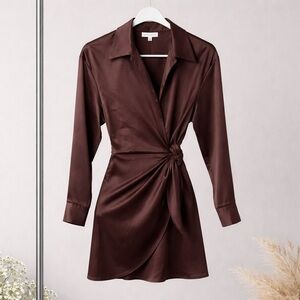 Gianni Bini Chocolate Long Sleeve Dress